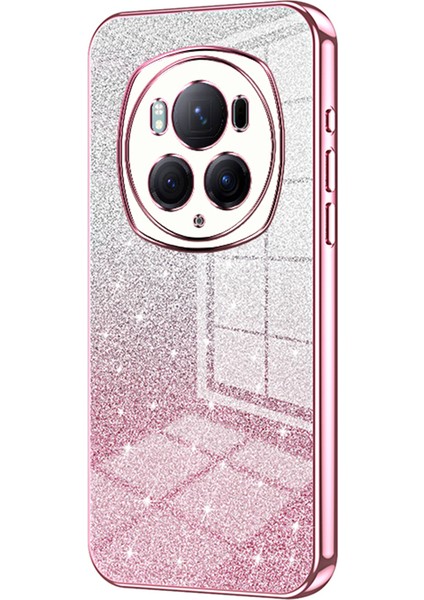 Honor Magic6 Pro 5g Cep Telefonu Kılıfları Degrade Parıltılı Elektrokaplama Tpu Kabuk-Pembe (Yurt Dışından)