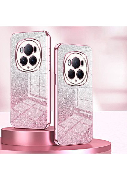 Honor Magic6 Pro 5g Cep Telefonu Kılıfları Degrade Parıltılı Elektrokaplama Tpu Kabuk-Pembe (Yurt Dışından) modelleri