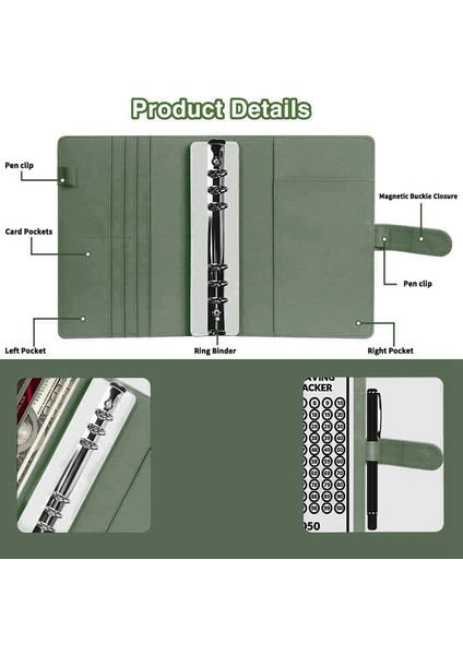 100 Zarf Mücadelesi Klasörü, A5 Para Tasarrufu Bütçe Klasörü - Para Tasarrufu Mücadelesi Yeşil ile 5.050 Tl Tasarruf Edin (Yurt Dışından) fırsatları