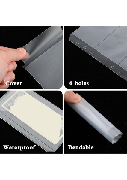 12 Adet A6 Dosya Cepleri Nakit Zarflar Şeffaf Klasör Düzenleyici Fotoğraf Kartı Kol Sayfaları Kredi Kartı, Kartvizit Para Için (Yurt Dışından) fiyatları