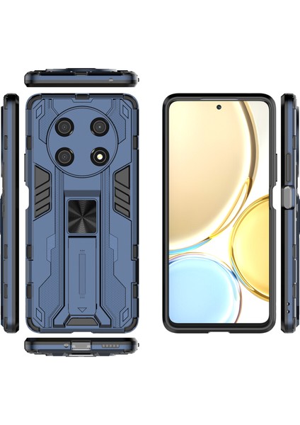 Honor X30/X9 5g/magic 4 Lite 5g Darbeye Dayanıklı Yumuşak Tpu Sert Pc Cep Telefonu Kılıfı Kickstand Ile-Mavi (Yurt Dışından) fırsatları