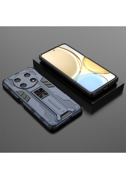 Honor X30/X9 5g/magic 4 Lite 5g Darbeye Dayanıklı Yumuşak Tpu Sert Pc Cep Telefonu Kılıfı Kickstand Ile-Mavi (Yurt Dışından) indirimleri