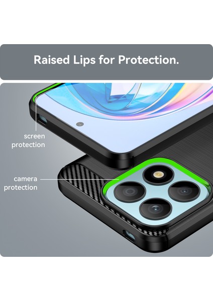 Honor X8A 4g Karbon Fiber Doku Fırçalanmış Tpu Telefon Kılıfı Düşmeye Karşı Cep Telefonu Kapağı-Siyah (Yurt Dışından) indirimleri