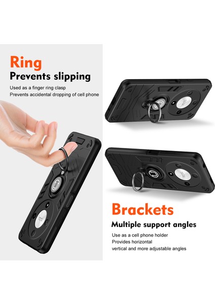 Honor X9B 5g Kılıf Halka Tutucu Kickstand Pc+Tpu Telefon Kılıfı-Siyah (Yurt Dışından) fiyatları