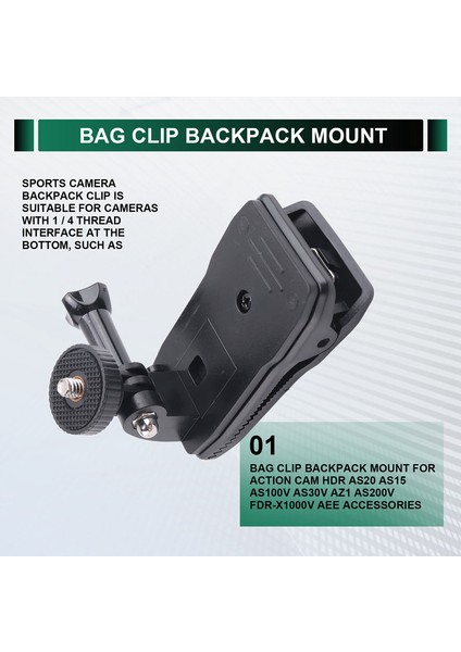 Action Cam Hdr AS20 AS15 AS100V AS30V Az1 AS200V -X1000V Aee Aksesuarları Için Çanta Klipsi Sırt Çantası Montajı (Yurt Dışından) indirimleri