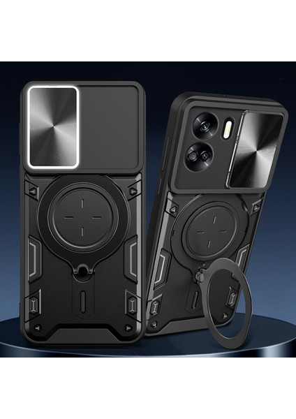 Honor 90 Lite 5g Kılıfı Kayar Kamera Kapağı Döndürülebilir Destekli Tpu+Pc Telefon Kabuğu-Gümüş (Yurt Dışından) fiyatları