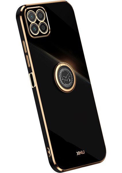 Xınlı For Honor X8 5g Tpu Kılıf Galvanik Kenar Destek Standı Koruyucu Kapak-Siyah (Yurt Dışından)