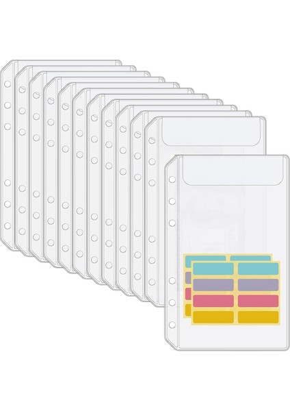 A6 Klasör Cepleri 12 Adet Fermuarsız Zarflar Bütçeleme Için, 6 Delikli Fermuarsız Klasör Keseleri A6 6 Halka Klasör Için Zarf (Yurt Dışından)
