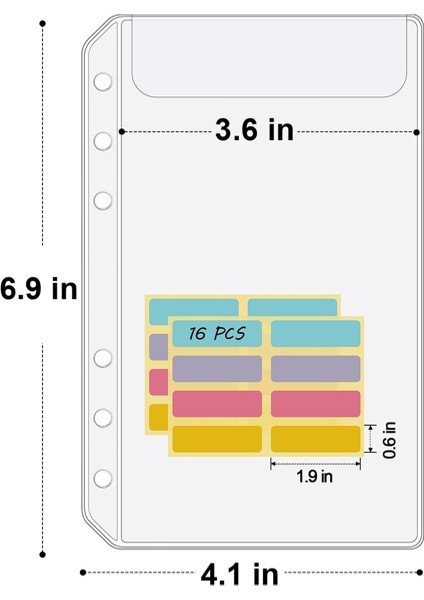 A6 Klasör Cepleri 12 Adet Fermuarsız Zarflar Bütçeleme Için, 6 Delikli Fermuarsız Klasör Keseleri A6 6 Halka Klasör Için Zarf (Yurt Dışından) fiyatları