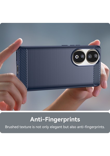 Honor 90 Için Karbon Fiber Doku Fırçalanmış Telefon Kılıfı, Esnek Tpu Ince Telefon Kılıfı-Mavi (Yurt Dışından) indirimleri