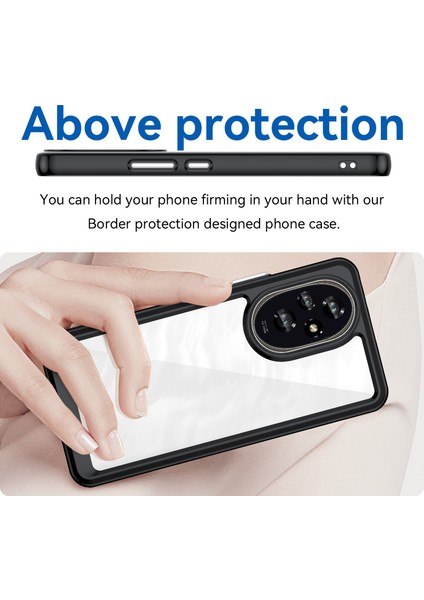 Honor 200 5g Şeffaf Arka Kılıf Darbeye Dayanıklı Tpu+Akrilik Telefon Kılıfı-Siyah (Yurt Dışından) fırsatları