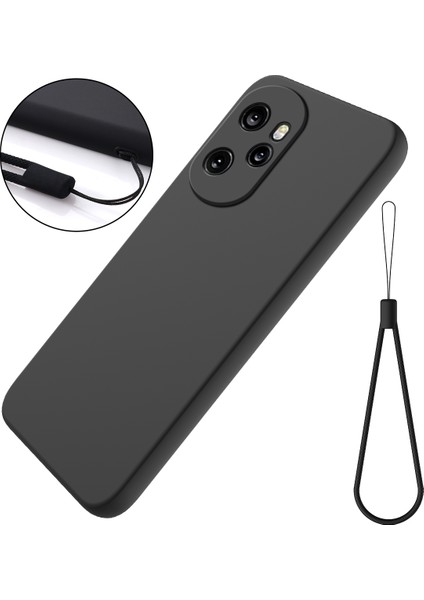 Honor 100 Pro 5g Kılıf Çizilmez Sıvı Silikon Cep Telefonu Koruyucu Kapak-Siyah (Yurt Dışından)