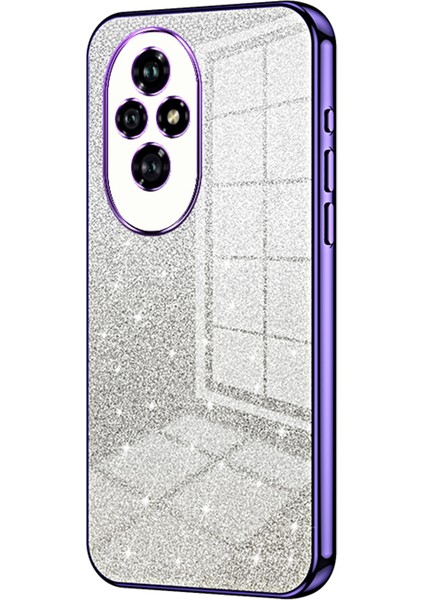 Honor 200 5g Kılıf Degrade Parıltılı Düşmeye Karşı Yumuşak Tpu Telefon Kılıfı-Mor (Yurt Dışından)