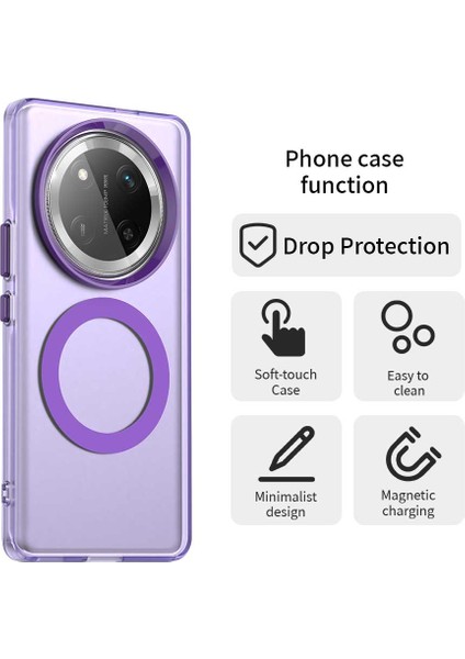 Honor X60 Pro 5g Kılıfı Magsafe Pc+Tpu+Pet Düşmeye Karşı Telefon Kılıfı ile Uyumlu-Mor (Yurt Dışından) fiyatları