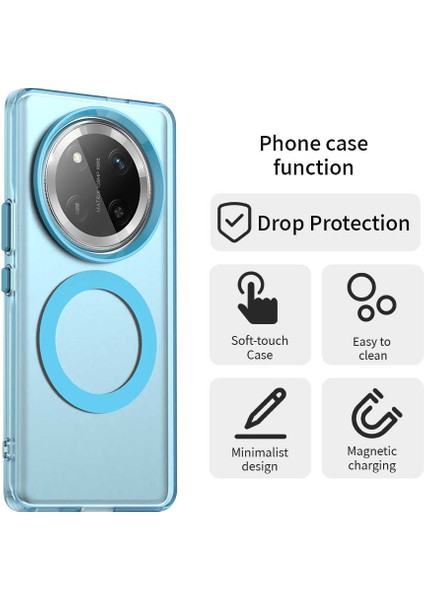 Honor X60 Pro 5g Kılıfı Magsafe Pc+Tpu+Pet Düşmeye Karşı Telefon Kılıfı ile Uyumlu-Mavi (Yurt Dışından) fiyatları