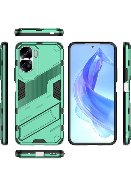 Honor 90 Lite 5G/X50I 5g Düşme Korumalı Telefon Kılıfı Kickstand Pc+Tpu Arka Kapak-Yeşil (Yurt Dışından) indirimleri