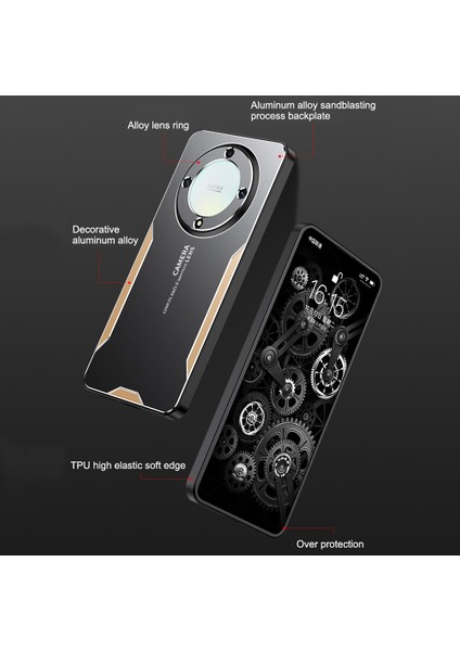 Honor X9A 5g Kılıf Alüminyum Alaşım + Pc + Tpu Askeri Düşme Korumalı Telefon Kılıfı - Kırmızı (Yurt Dışından) fiyatları