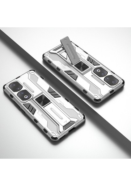 Honor 90 Pro Darbeye Dayanıklı Telefon Kılıfı Kickstand Sert Pc + Yumuşak Tpu Koruyucu Kılıf-Gümüş (Yurt Dışından) fırsatları