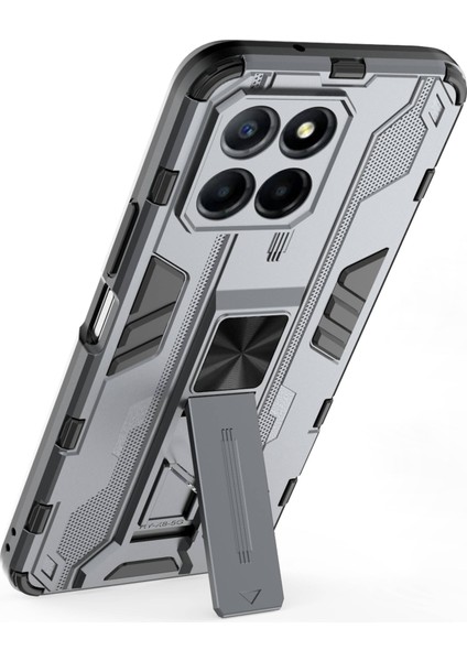 Honor X8 5g Kickstand Telefon Kılıfı Düşmeye Karşı Sert Pc Yumuşak Tpu Darbeye Dayanıklı Kılıf-Gri (Yurt Dışından) fırsatları