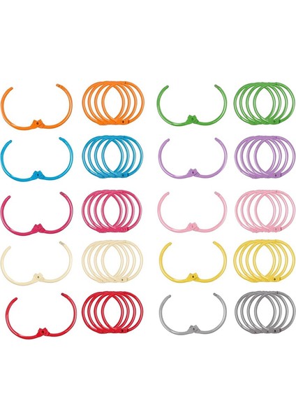50 Adet Metalik Gevşek Yapraklı Dosya Halkaları 1 1/5 Inç Renkli Kitap Halkaları, Metal Çelik Kağıt Halkaları Anahtarlık, 10 Renk (Yurt Dışından) fırsatları