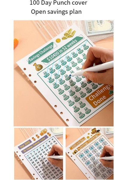 100 Zarf Mücadelesi Klasörü Tasarruf Klasörü, 5050'YI Nakit Zarflarla Bütçe Planlaması Için Tasarruf Ettirin (Yurt Dışından) fırsatları