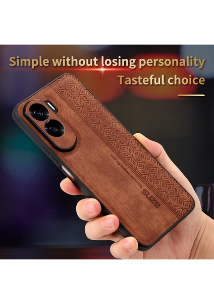 Azns For Honor X50I 5g/90 Lite 5g Pu Deri+Tpu Telefon Kılıfı Kaymaz Baskılı Kapak-Kahverengi (Yurt Dışından) modelleri