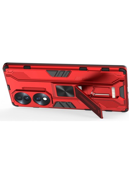 Honor 70 5g Telefon Kılıfı Kickstand Sert Pc Yumuşak Tpu Çift Katmanlı Kaymaz Sağlam Koruyucu Kılıf-Kırmızı (Yurt Dışından) modelleri