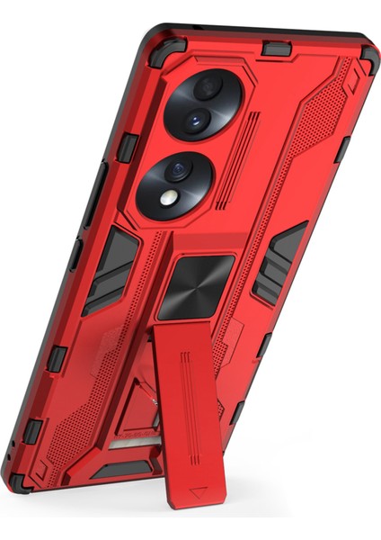 Honor 70 5g Telefon Kılıfı Kickstand Sert Pc Yumuşak Tpu Çift Katmanlı Kaymaz Sağlam Koruyucu Kılıf-Kırmızı (Yurt Dışından) fırsatları