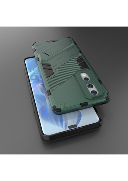 Honor 80 Pro 5g Için Düşmeye Dayanıklı Korumalı Kickstand Telefon Kılıfı, Sert Pc Yumuşak Tpu Hibrit Kılıf-Yeşil (Yurt Dışından) indirimleri