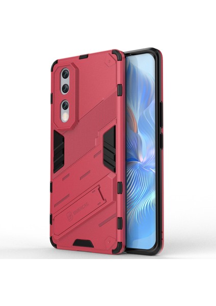 Honor 80 Pro 5g Için Düşmeye Dayanıklı Korumalı Kickstand Telefon Kılıfı, Sert Pc Yumuşak Tpu Hibrit Kılıf-Gül (Yurt Dışından)