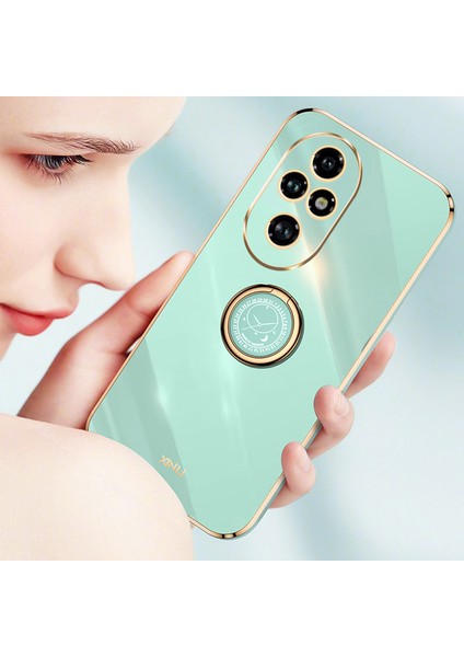 Xınlı For Honor 200 Pro 5g Kılıf Halka Ayaklı Tpu Telefon Kılıfı Galvanik Çerçeve-Mavi (Yurt Dışından) modelleri