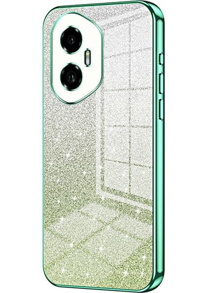 Honor 300 Kılıf Galvanik Degrade Parıltılı Tpu Telefon Kılıfı-Yeşil (Yurt Dışından)