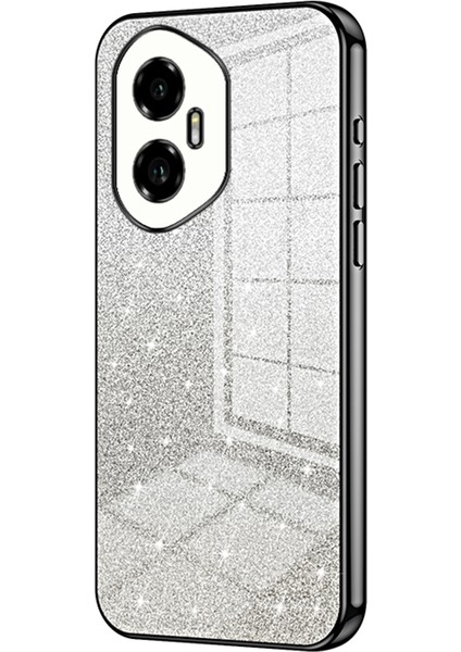 Honor 300 Kılıf Elektrokaplama Degrade Parıltılı Tpu Telefon Kılıfı-Siyah (Yurt Dışından)