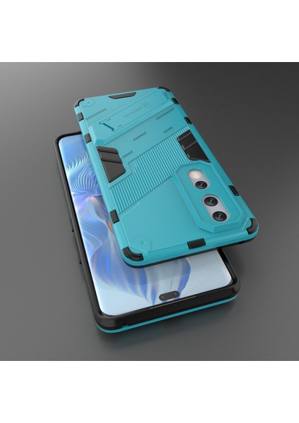 Honor 80 Pro 5g Için Düşmeye Dayanıklı Korumalı Kickstand Telefon Kılıfı, Sert Pc Yumuşak Tpu Hibrit Kılıf-Bebek Mavisi (Yurt Dışından) indirimleri