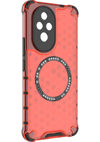 Honor 200 5g Manyetik Kılıf Tpu+Pc Telefon Kılıfı Petek Şekli-Kırmızı (Yurt Dışından) modelleri