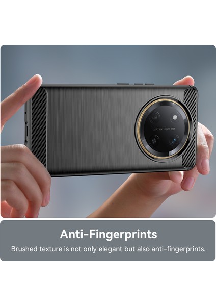 Honor X60 Pro 5G/X9C 5g/magic7 Lite 5g Kılıf Karbon Fiber Doku Fırçalanmış Parmak Izi Önleyici Telefon Arka Kapağı-Siyah (Yurt Dışından) fırsatları