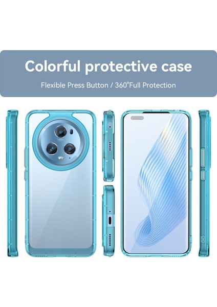 Honor Magic5 Pro Tpu+Akrilik Çizilmez Telefon Kılıfı Düşmeye Dayanıklı Arka Kapak-Şeffaf Mavi (Yurt Dışından) fiyatları