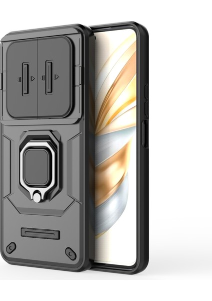 Honor X60 5g Kılıf Pc+Tpu Kickstand Telefon Koruyucu Lens Kapağı Ile-Siyah (Yurt Dışından) fırsatları