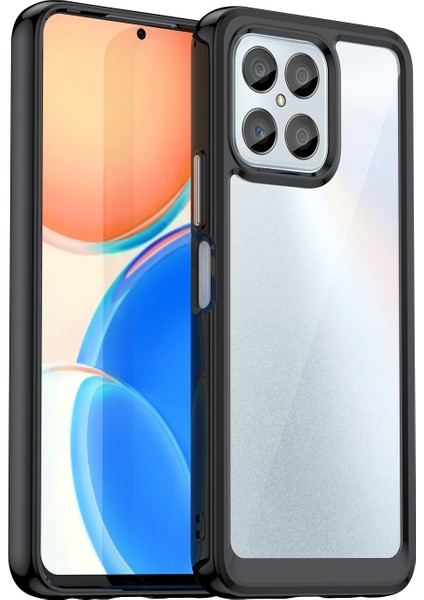 Honor 70 Lite 5g/play 30 5g/x8 5g/x6 4G/PLAY6C 4G/X8A 4G/X6S 4g Için Telefon Kılıfı, Tpu+Akrilik Şeffaf Arka Kapak-Siyah (Yurt Dışından)