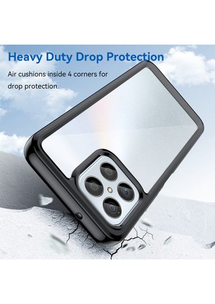 Honor 70 Lite 5g/play 30 5g/x8 5g/x6 4G/PLAY6C 4G/X8A 4G/X6S 4g Için Telefon Kılıfı, Tpu+Akrilik Şeffaf Arka Kapak-Siyah (Yurt Dışından) modelleri