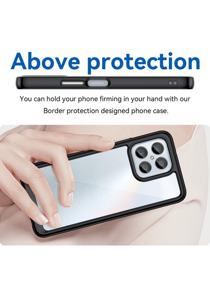 Honor 70 Lite 5g/play 30 5g/x8 5g/x6 4G/PLAY6C 4G/X8A 4G/X6S 4g Için Telefon Kılıfı, Tpu+Akrilik Şeffaf Arka Kapak-Siyah (Yurt Dışından) fırsatları