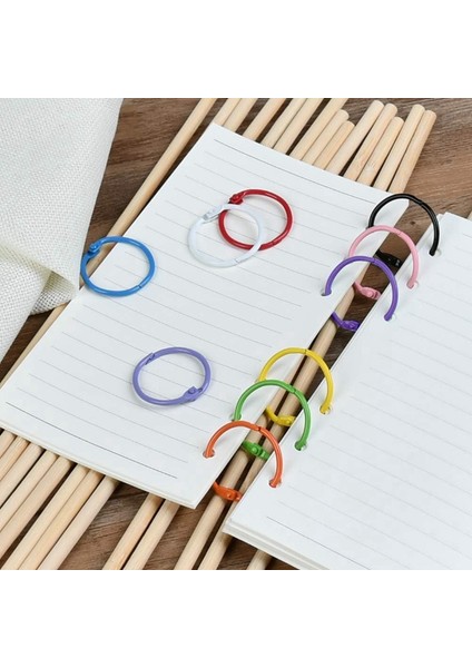 100 Adet Renkli Kitap Kapaklı Dosya Halkaları - 3 cm Metal Kapaklı Kağıt Defter Halkaları Kartlar, Belgeler Için Anahtarlık Halkaları (Yurt Dışından) modelleri