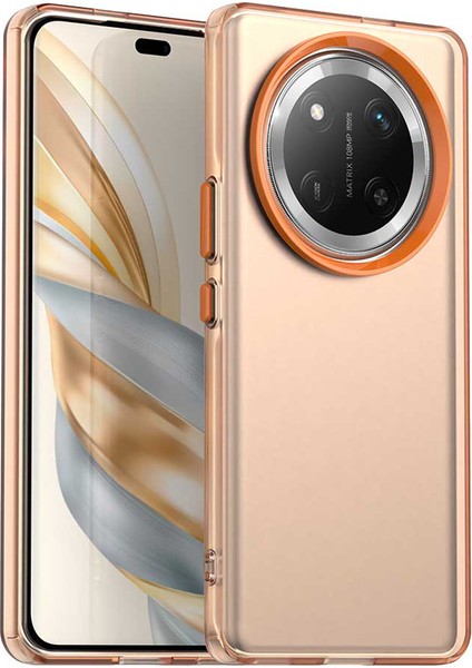 Honor X60 Pro 5g Kılıf Pc+Tpu+Pet Mat Düşmeye Karşı Dayanıklı Telefon Arka Kapağı-Turuncu (Yurt Dışından)