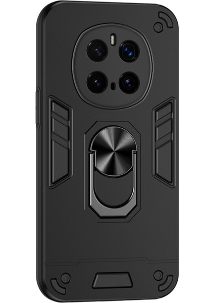 Honor Magic7 Pro 5g Kılıf Pc+Tpu Drop Defend Telefon Kılıfı Halkalı Ayaklıklı-Siyah (Yurt Dışından)