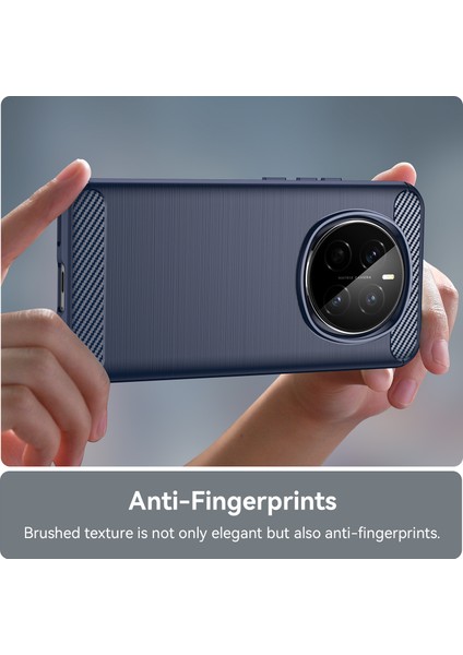 Honor Magic7 5g Kılıf Karbon Fiber Doku Fırçalanmış Parmak Izi Önleyici Telefon Arka Kapağı-Mavi (Yurt Dışından) fırsatları