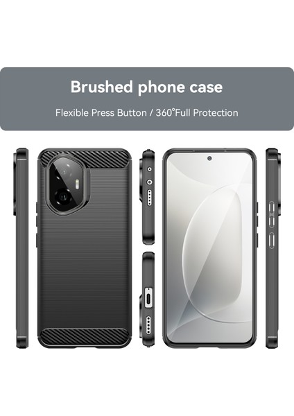 Honor 300 Kılıfı Karbon Fiber Doku Fırçalanmış Telefon Arka Kapağı-Siyah (Yurt Dışından) modelleri