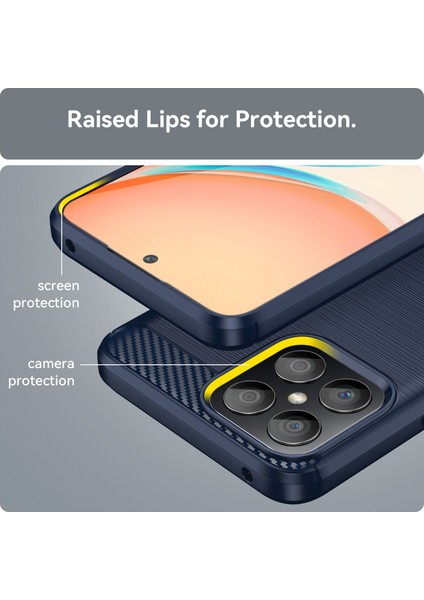 Honor X8 4g 4g Tpu Telefon Kılıfı Karbon Fiber Doku Fırçalanmış Darbeye Dayanıklı Kılıf Aşınmaya Dayanıklı Telefon Kılıfı-Mavi (Yurt Dışından) indirimleri