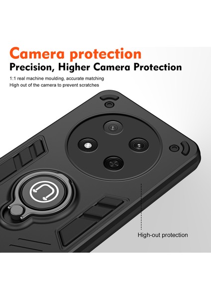 Honor X9C 5g/magic7 Lite 5g Kılıf Sürgülü Camshield Kickstand Pc+Tpu Telefon Kılıfı-Siyah (Yurt Dışından) modelleri