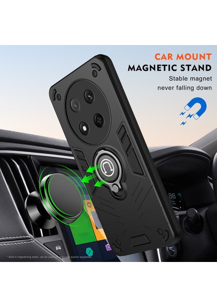 Honor X9C 5g/magic7 Lite 5g Kılıf Sürgülü Camshield Kickstand Pc+Tpu Telefon Kılıfı-Siyah (Yurt Dışından) indirimleri