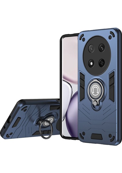 Honor X9C 5g/magic7 Lite 5g Kılıf Sürgülü Camshield Kickstand Pc+Tpu Telefon Kılıfı-Mavi (Yurt Dışından)